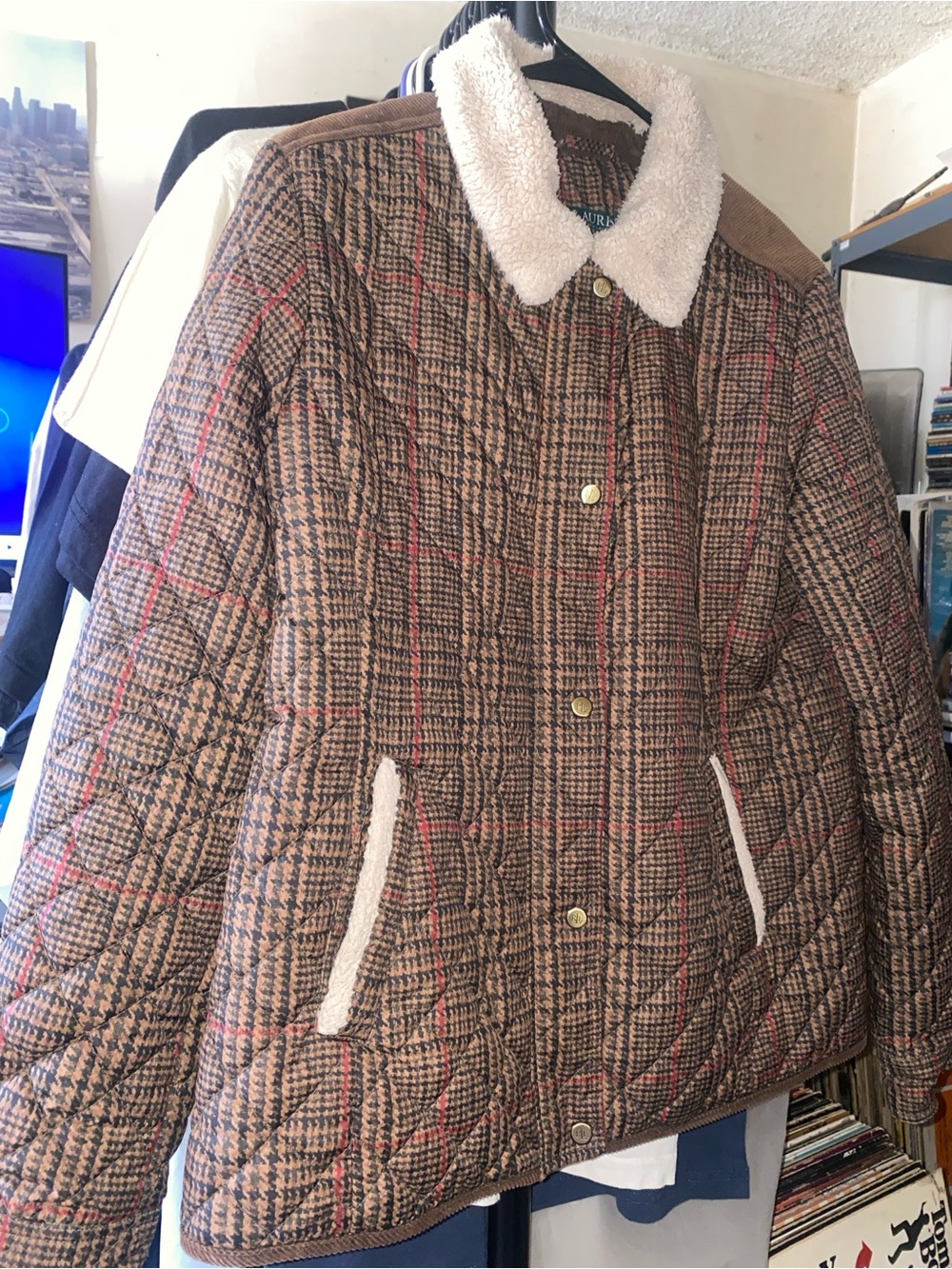 Lauren Ralph Lauren Faux-Sherpa Collar Quilted Coat woman
Size large